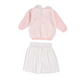 Completo neonata in filo cotone con gonna