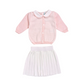 Completo neonata in filo cotone con gonna