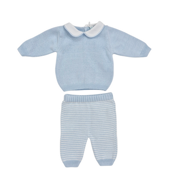 Completo neonato in filo cotone a righe