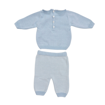Completo neonato in filo cotone a righe