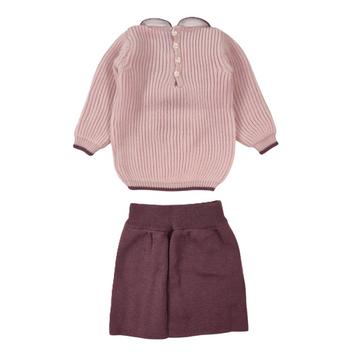 Completo bimba con fiocco in lana