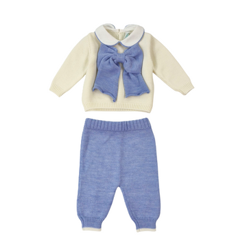 Completo neonato pura lana fiocco over