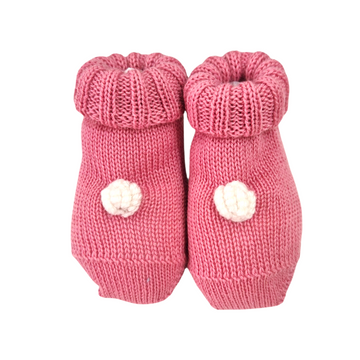 Scarpetta in lana neonata con ricamo