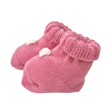 Scarpetta in lana neonata con ricamo