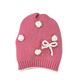 Cappellino lana con ricamo e fiocchetto