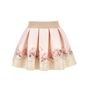 Gonna Bimba con balza fiori e leopardata