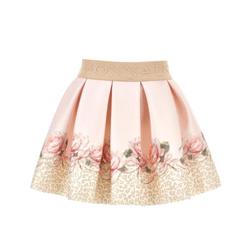 Gonna Bimba con balza fiori e leopardata