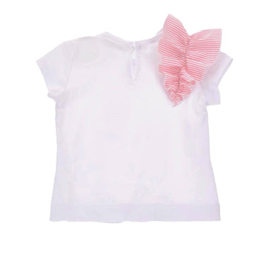 T-shirt cotone organico con rouches Monnalisa