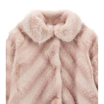 Pelliccia Cappotto Bimba Raglan Peluche