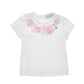 T-shirt in jersey con collana roselline