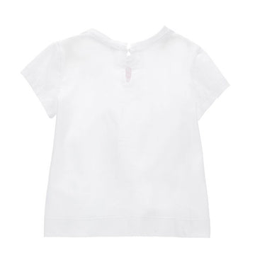 T-shirt in jersey con collana roselline