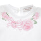 T-shirt in jersey con collana roselline
