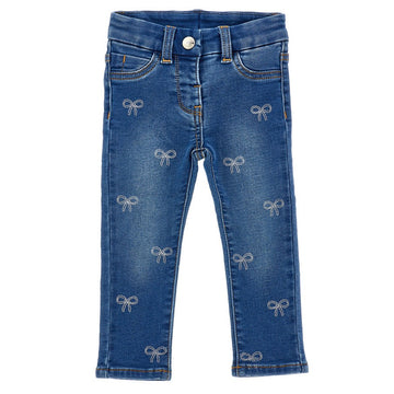 Jeans Bimba con fiocchini in strass