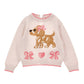 Maglione Bimba intarsio cagnolino e fiocchi