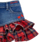 Minigonna Bimba denim con volant e cuori