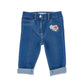Jeans Bambina con ricamo floreale