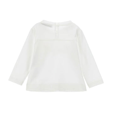 T-shirt Bimba in jersey con fiocco maculato