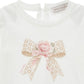 T-shirt Bimba in jersey con fiocco maculato
