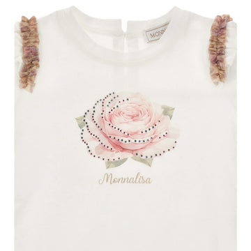 T-Shirt Bambina con fiore strass
