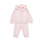 Completo neonato felpa e pantaloni con fiocchi
