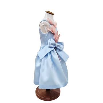 Abito Bambina in mikado con tulipani