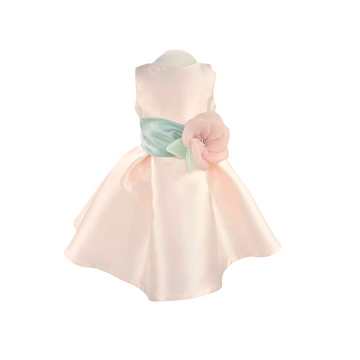 Abito Bimba in mikado con rosa