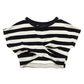 Top bimba a righe con nodo