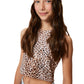 Canotta bimba con cut out animalier