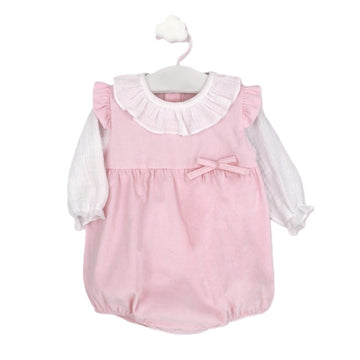 Pagliaccetto Neonata in micro velluto a costine