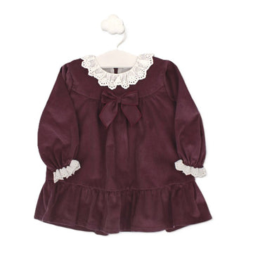 Vestito Bambina in velluto a costine