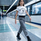 Jeans Baggy Bambina con vita a bustino