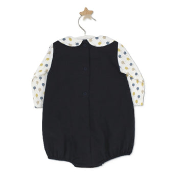 Pagliaccetto Neonato manica lunga in Twill di cotone