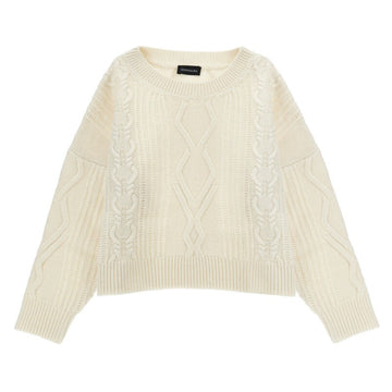 Pullover bimba in maglia irlandese mix lana