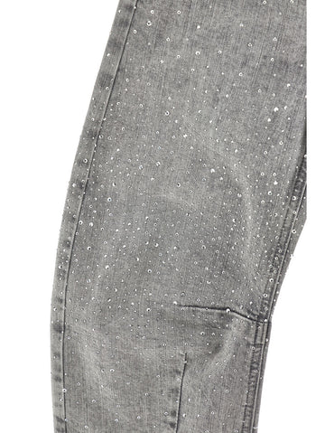 Jeans Bimba con strass all over