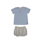 Completo Bimbo in cotone shorts a righe
