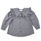 Camicia bimba collo ampio con rouches