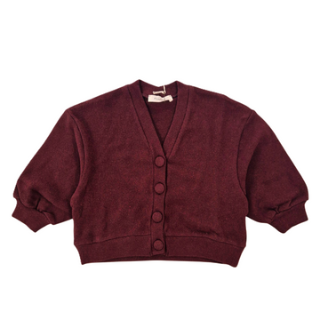 Cardigan Giacchina Bimba a maglia bordeaux