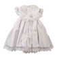 Abito neonata organza con pizzo e punto smock