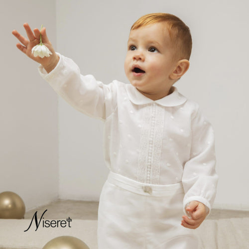 Completo battesimo bimbo in organza - Main Image