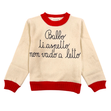 Maglia con scritta ricamata