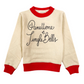 Pullover girocollo con scritta ricamata