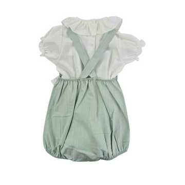 Salopette + body con collo in cotone