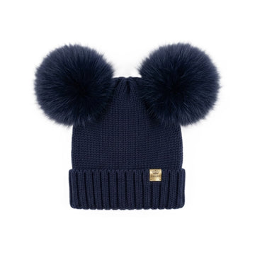 Cappello Bambina in lana 2 pon pon volpe