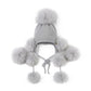 Cappello Bimba in lana e pon pon in Volpe