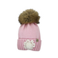 Cappello Bambina in lana eco pon pon