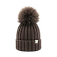 Cappello Bimba lana con pon pon vera pelliccia