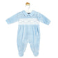 Tutina neonato in ciniglia con punto smock