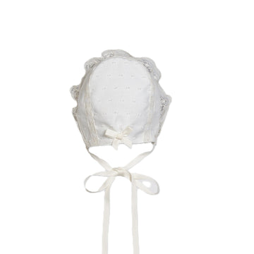 Cuffia Battesimale romantico con rose