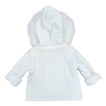 Cappottino bimba in lana e cappuccio pelliccia