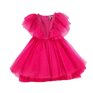 Abito Bimba gran gala tulle mano seta Monnalisa